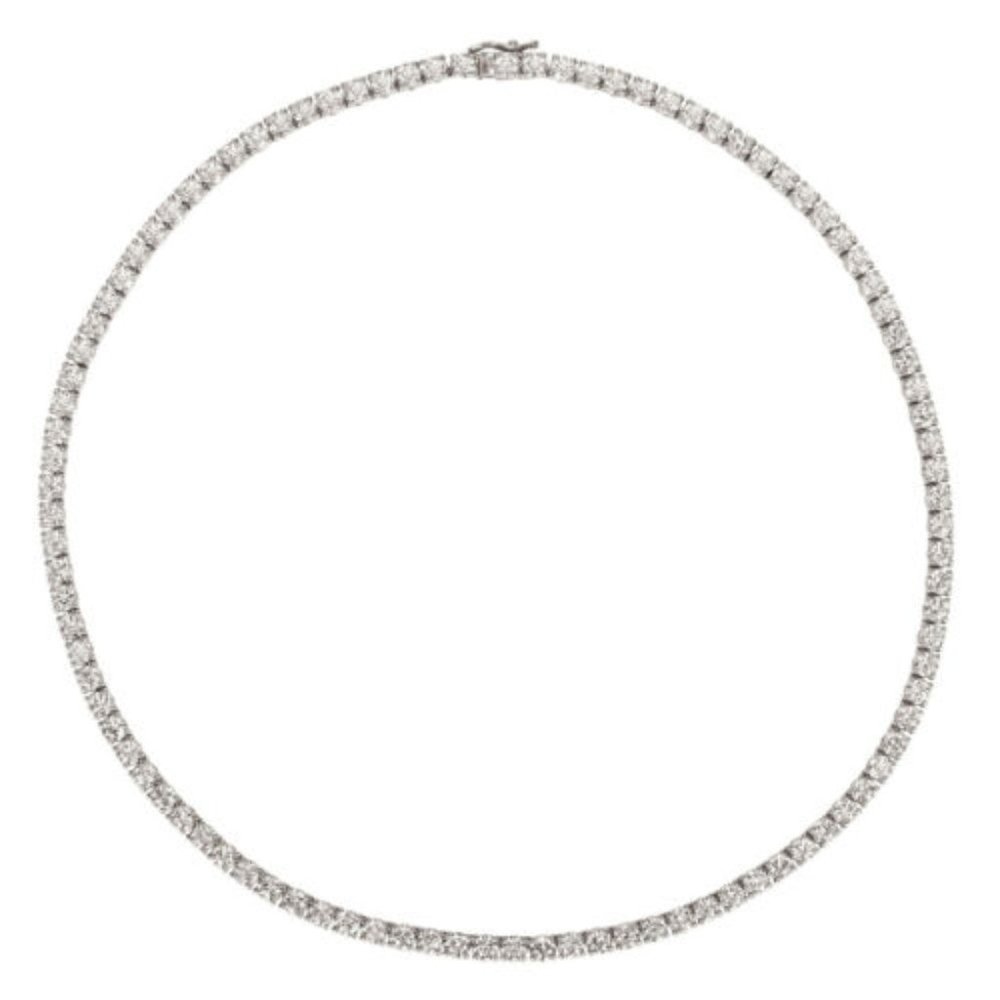 5.00 Carat Natural Diamond Tennis Necklace G SI 14K White Gold 16 inches